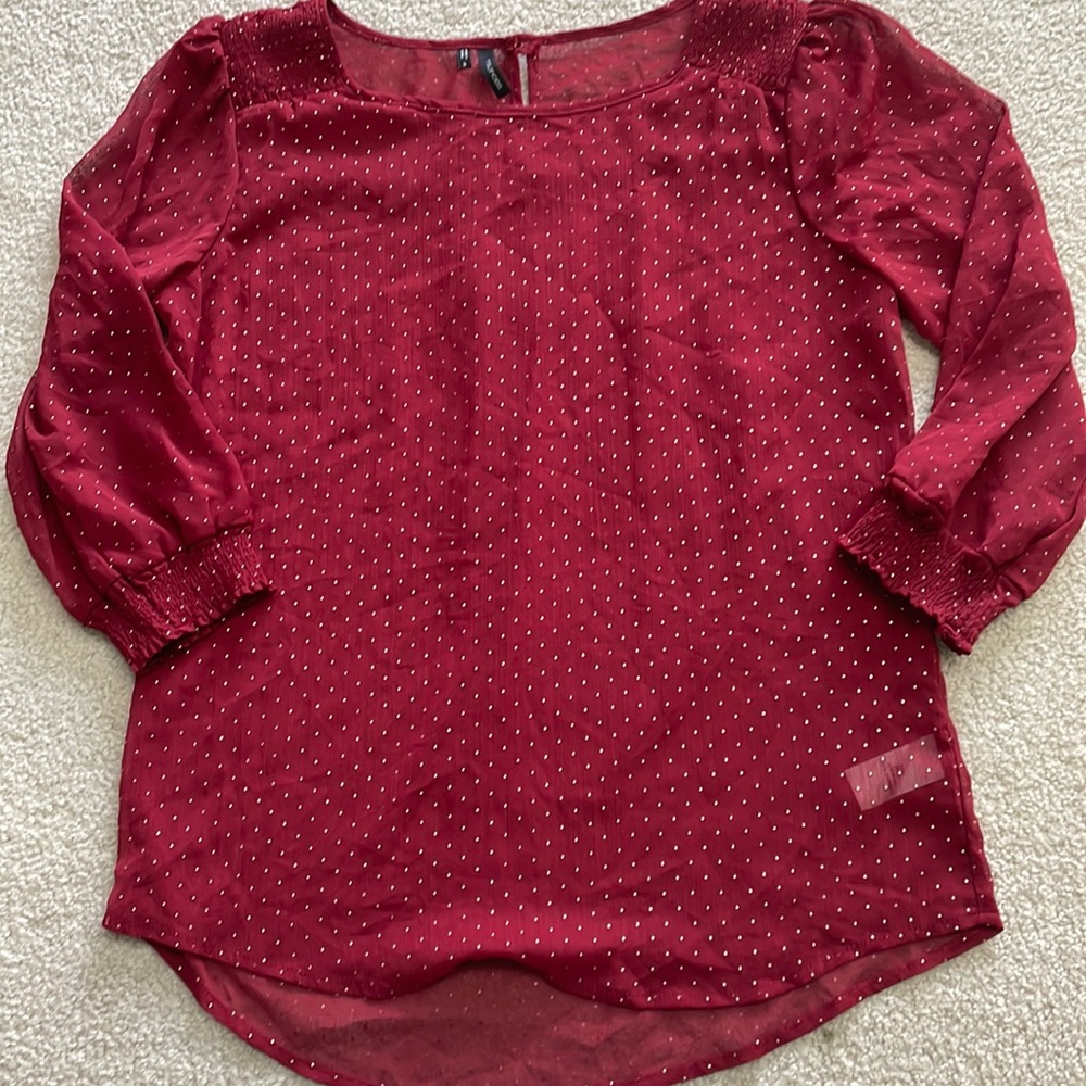BOGO FREE Maroon with silver detail blouse